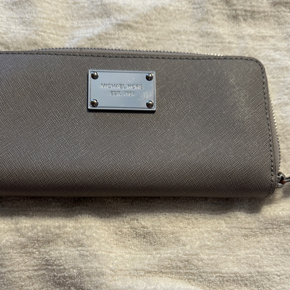 Michael Kors Charcoal Zip-Around Wallet
